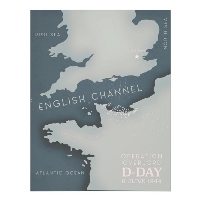 D-Day Operation überlagert Militärposter. Fotodruck (Vorne)