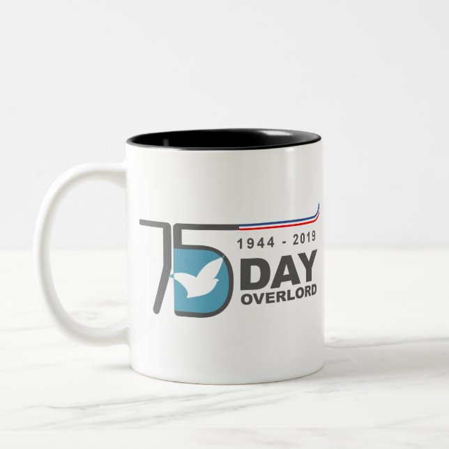 D-Day Overlord 1944 2019 Zweifarbige Tasse (Links)