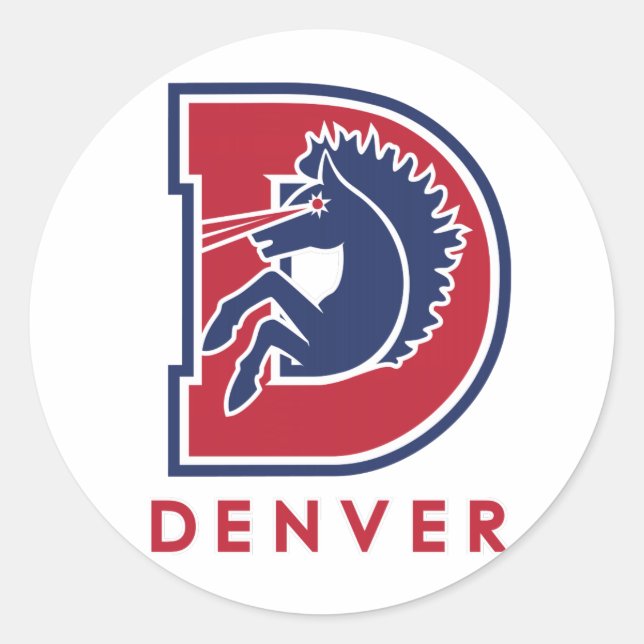 D Denver Logo Runder Aufkleber (Vorderseite)