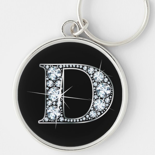 "D" Diamant Bling Schlüsselanhänger (Vorne)