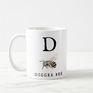 "D" Digger Bee Coffee Tasse