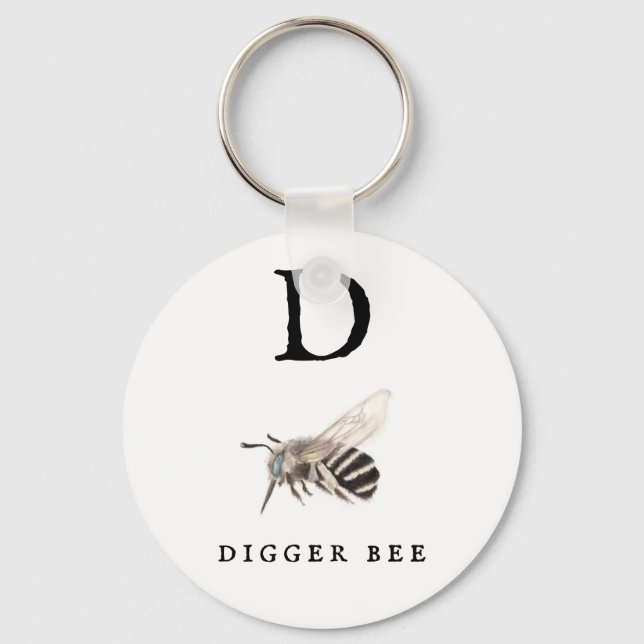"D" Digger Bee Schlüsselanhänger (Vorderseite)