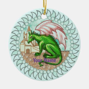 D Drachen-Ornament Keramik Ornament