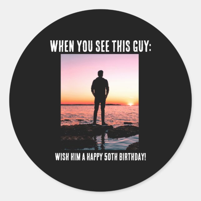 D Funny 50th Milestone Birthday  Runder Aufkleber (Vorderseite)