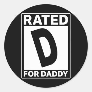 D für Daddy Funny Vathday Runder Aufkleber
