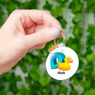 D für Enten Alphabet Helle Buchstaben Schlüsselanhänger