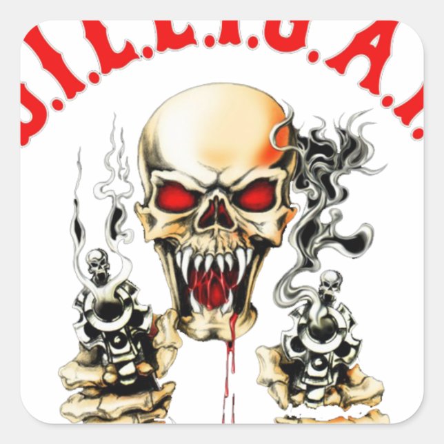 D.I.L.L.I.G.A.F QUADRATISCHER AUFKLEBER (Vorderseite)