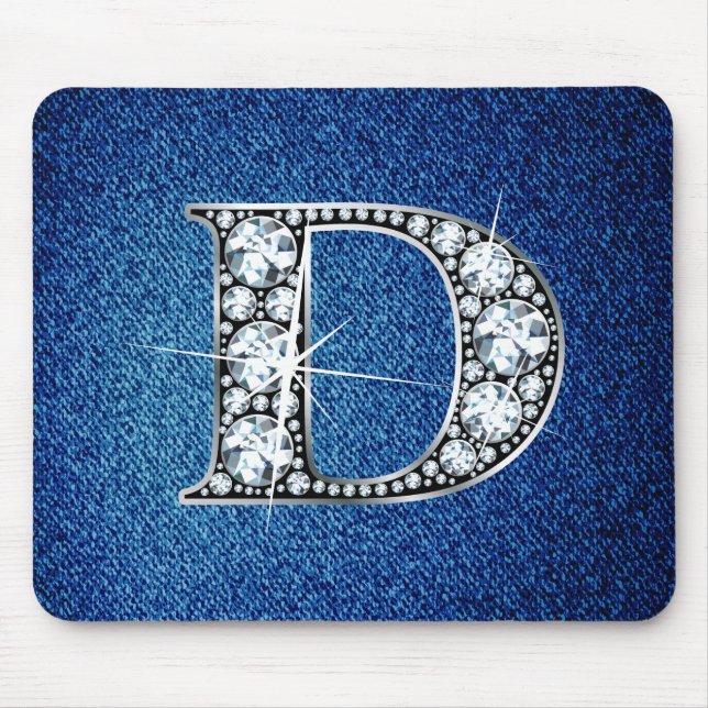 D Imitate -"Diamant Bling" auf Denim Mousepad (Vorne)