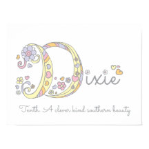D Initial Dixie Girls Name bedeutet Poster
