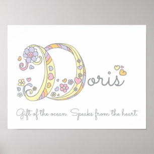 D Initial Doris Girls Name bedeutet Poster