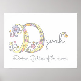 D Initial Dyvah Girls Name bedeutet Poster