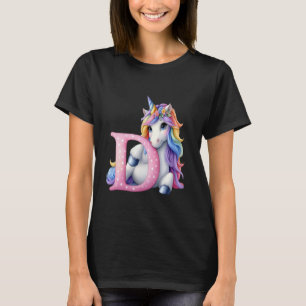 D Initial Unicorn Letter Monogram Alphabet Birthda T-Shirt