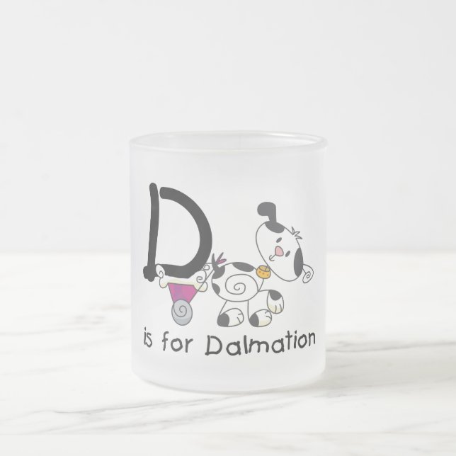 D is for Dalmation T-shirts and Gifts Mattglastasse (Mittel)
