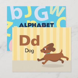 D is for Dog - Alphabet Flash Card Postkarte