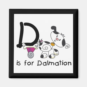 D ist für Dalmation T-Shirts und Geschenke Magnet
