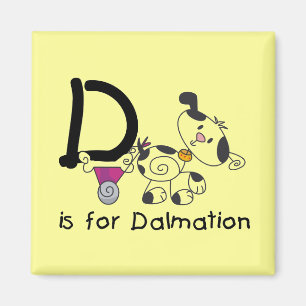 D ist für Dalmation T-Shirts und Geschenke Magnet