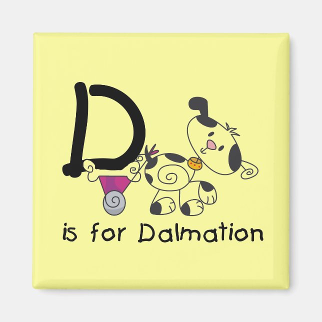 D ist für Dalmation T-Shirts und Geschenke Magnet (Vorne)