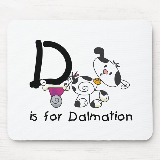 D ist für Dalmation T-Shirts und Geschenke Mousepad (Vorne)
