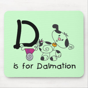 D ist für Dalmation T-Shirts und Geschenke Mousepad