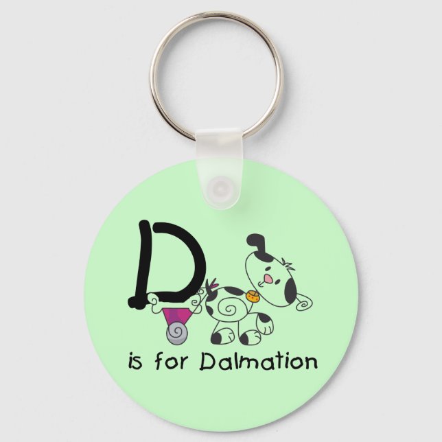 D ist für Dalmation T-Shirts und Geschenke Schlüsselanhänger (Vorderseite)