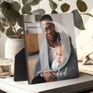 D ist für den Vater Minimal Vatertag Foto Keepake Fotoplatte