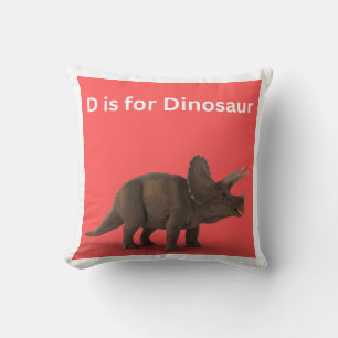 D ist für Dinosaur Throw Kissen