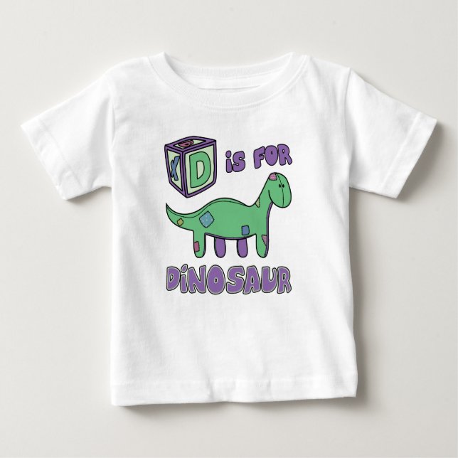 D ist für Dinosaurier-Baby-T - Shirt (Vorderseite)