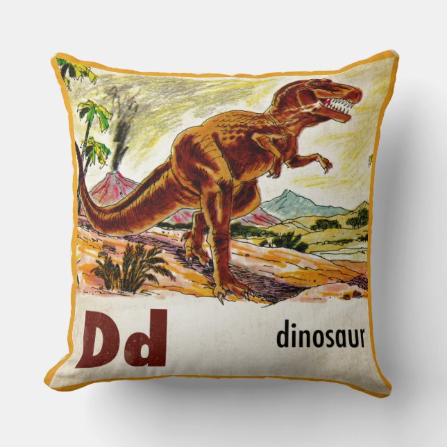 D ist für Dinosaurier Kissen (Vorderseite)