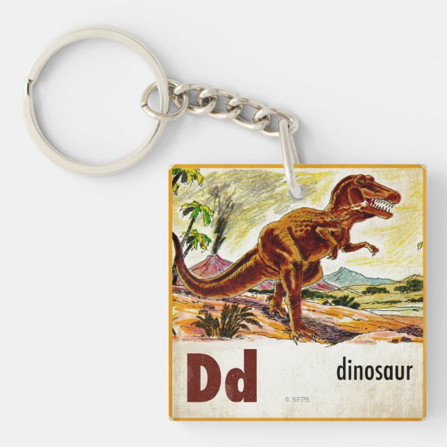 D ist für Dinosaurier Schlüsselanhänger (Vorderseite)