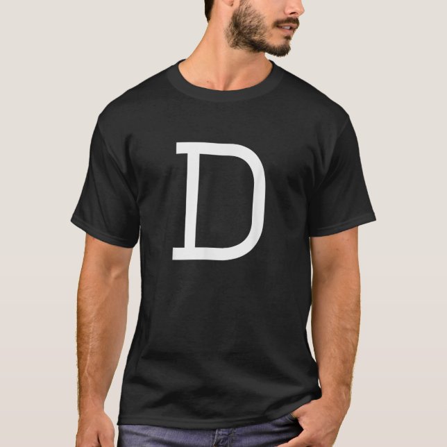 D Letter Alphabet Costume Monogram Varsity Fun T-Shirt (Vorderseite)