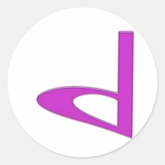 d Lowercase American Letter Runder Aufkleber (Vorderseite)