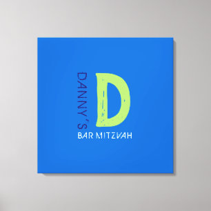 D Monogram erste Bar Bat Mitzvah Sign-In Board Leinwanddruck