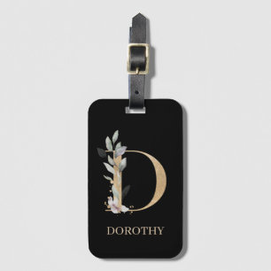 D Monogram Floral Personalisiert Luggage Tag Gepäckanhänger