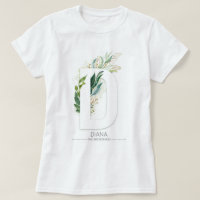 D Monogram Gold Greenery Blätter Elegant