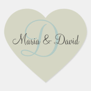 D Monogram Heart Stickers   UMSCHLAG AUFKLEBER