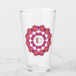 D Monogram Hübsch Boho Floral Hütte Girl Niedlich  Glas