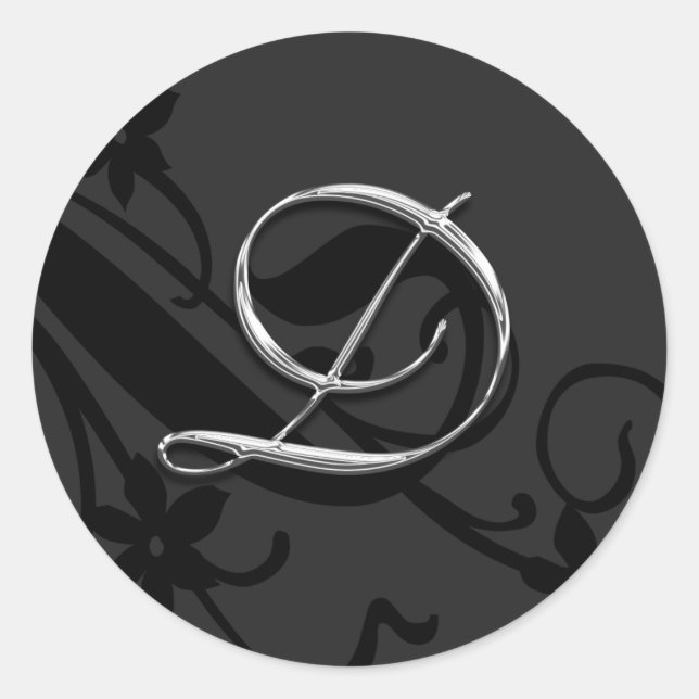 D Monogram Letter Wedding Umschlag Aufkleber Stick (Vorderseite)