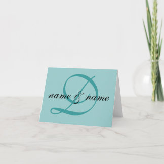 "D" monogram note card - personalize first names