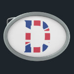 D Monogram überlagert sich auf der Flagge der Unio Ovale Gürtelschnalle<br><div class="desc">D Monogram überlagert sich auf Union Jack Flag Belt Buckle Design © Trinkets and Things 2017 - AHP Design. Alle Rechte vorbehalten. 030417</div>