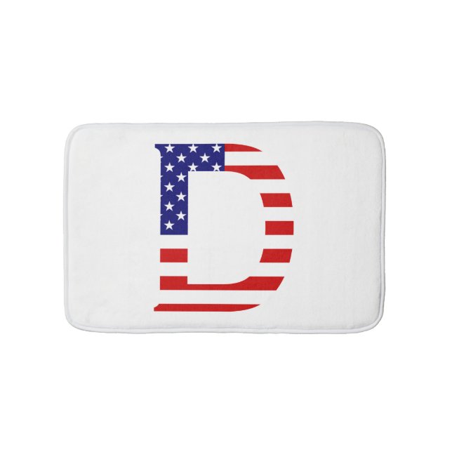 D Monogram überlagert sich auf der Flagge der USA Badematte (Vorderseite)