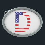 D Monogram überlagert sich auf der Flagge der USA Ovale Gürtelschnalle<br><div class="desc">D Monogram überlagert sich auf USA Flag Belt Buckle Design © Trinkets and Things 2017 - AHP Design. Alle Rechte vorbehalten. 080517</div>