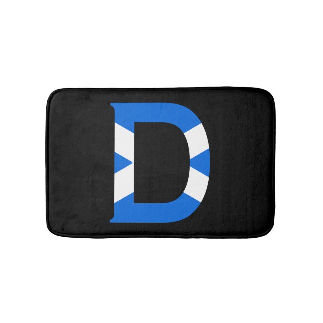 D Monogram überlagert sich auf schottischer Flagge Badematte (Vorderseite)