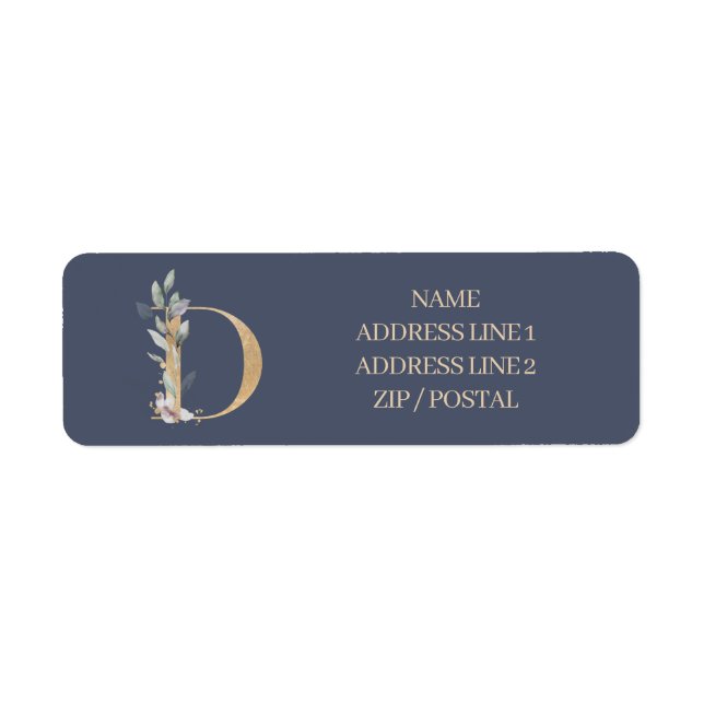 D Monogramm Floral Personalisiert (Vorne)