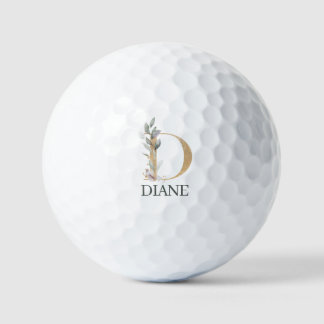 D Monogramm Floral Personalisiert Golfball
