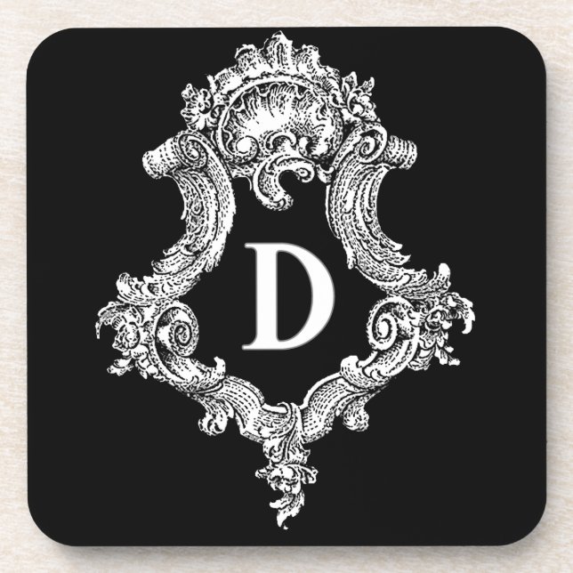 D Monogramm Getränkeuntersetzer (Vorderseite)