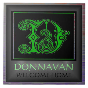 D Monogramm mit Name und "Welcome Zuhause"-Datei Fliese