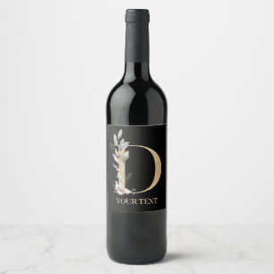 D Monogramm Personalisiertes Weinetikett