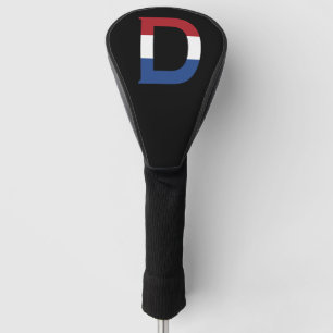 D Monogramm überlagert auf der NLD-Flagge auf bk d Golf Headcover