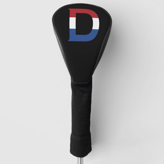D Monogramm überlagert auf der NLD-Flagge auf bk d Golf Headcover (Vorderseite)