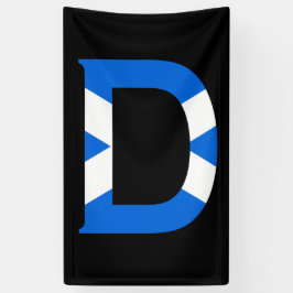 D Monogramm überlagert auf schottischer Flagge (v) Banner